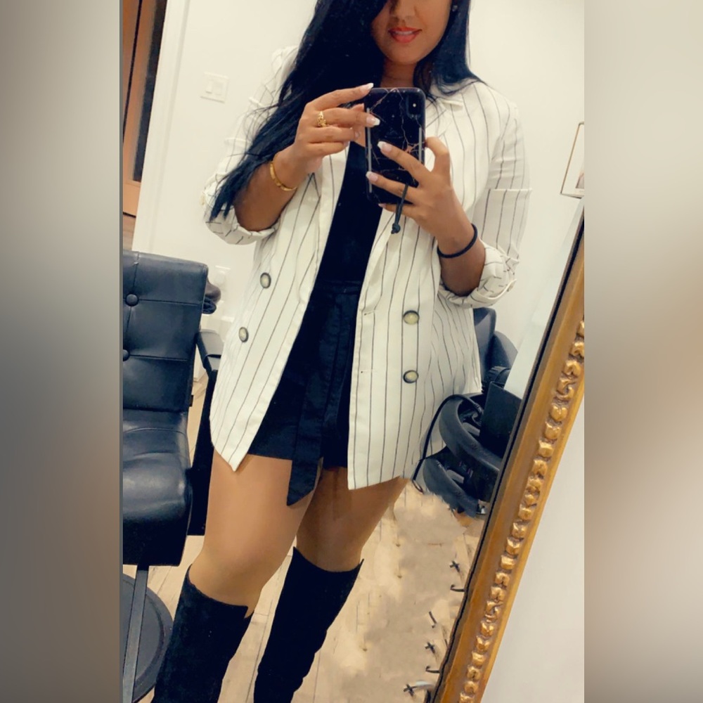 Off White Linen pinstripe blazer XL